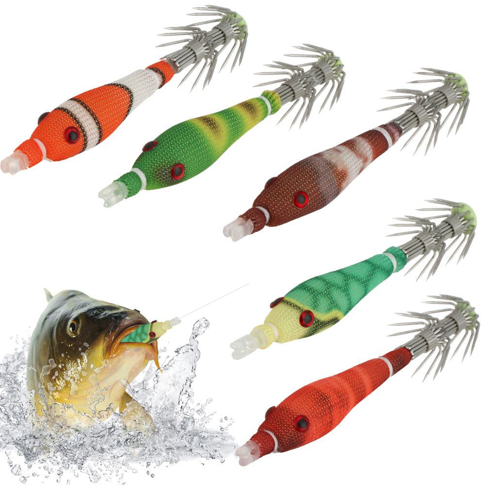 Fishing Lure Making Kit - 5pcs 60mm 3.3g Mini Squid Tataki