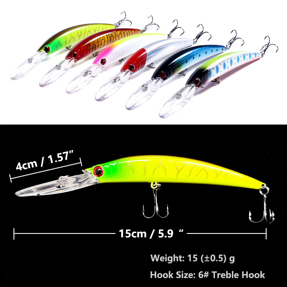 1 Chiếc 15Cm 15G Lặn Sâu Jerkb - đánh giá và giá Fishing Lure Crankbait