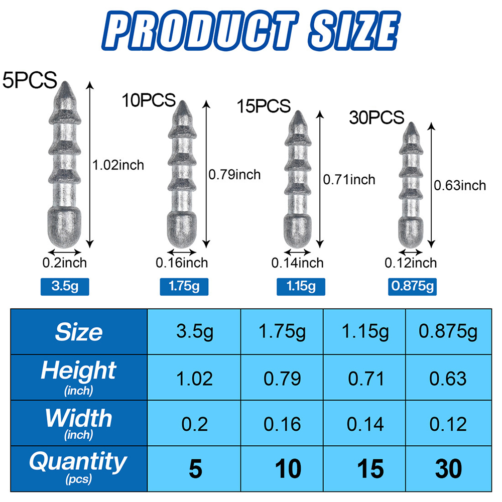 60PCS Nail weights Worm Fishin - đánh giá và giá Fishing Lure Accessories
