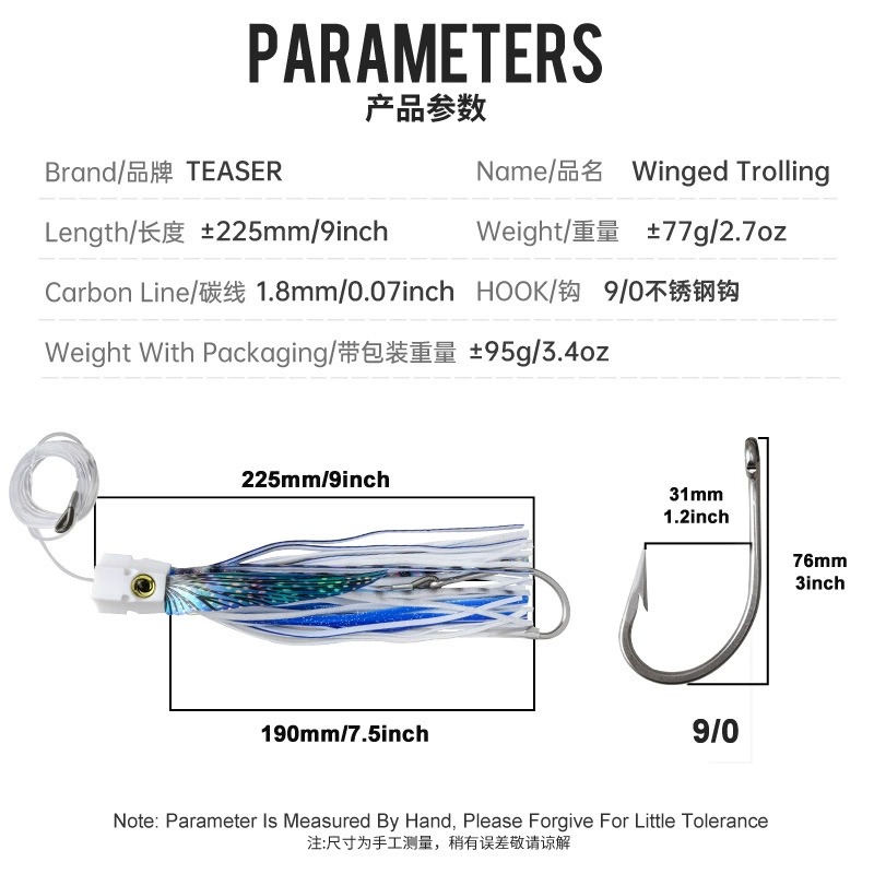 1PC 77g225mm Big Game Winged T - đánh giá và giá Fishing Lure Buzzbait