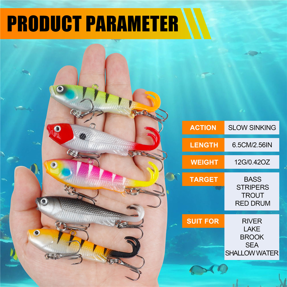 5Pcs Pre-Rigged Jig Head Wobbl - đánh giá và giá Fishing Lure Swimbait