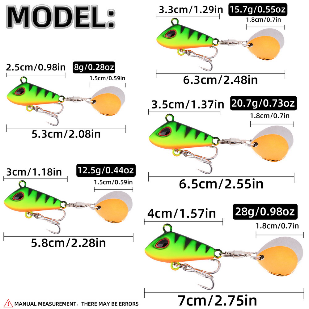 1PC Double Rotating Metal VIB  - đánh giá và giá Fishing Lure Spinnerbait