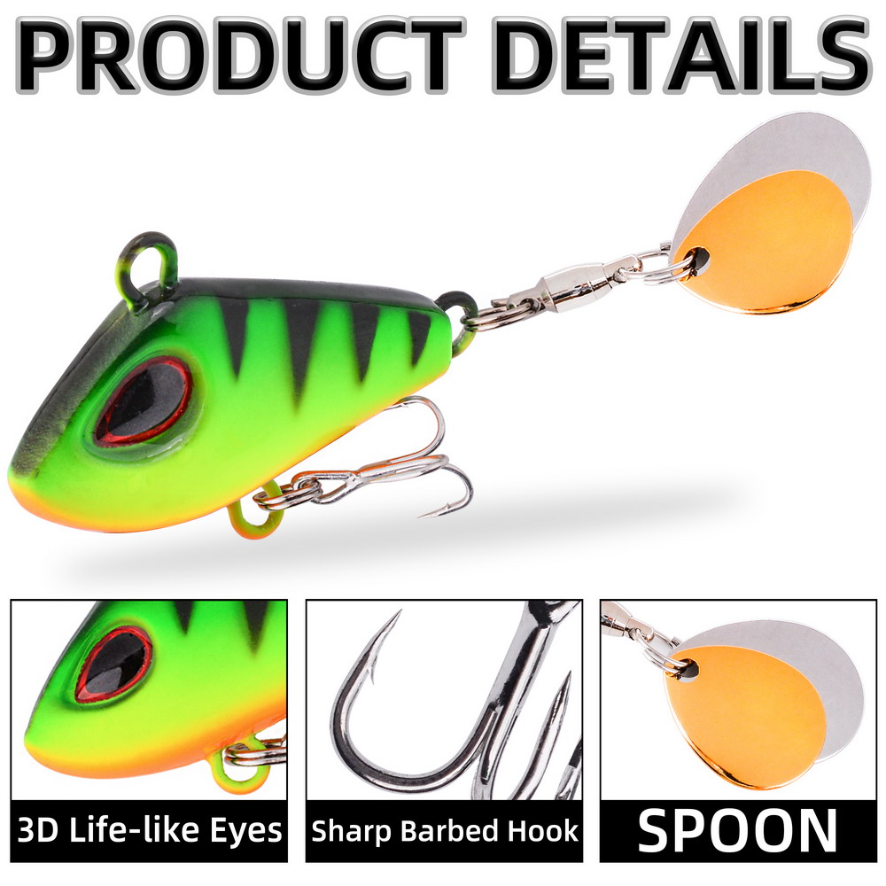 1PC Double Rotating Metal VIB  - đánh giá và giá Fishing Lure Spinnerbait