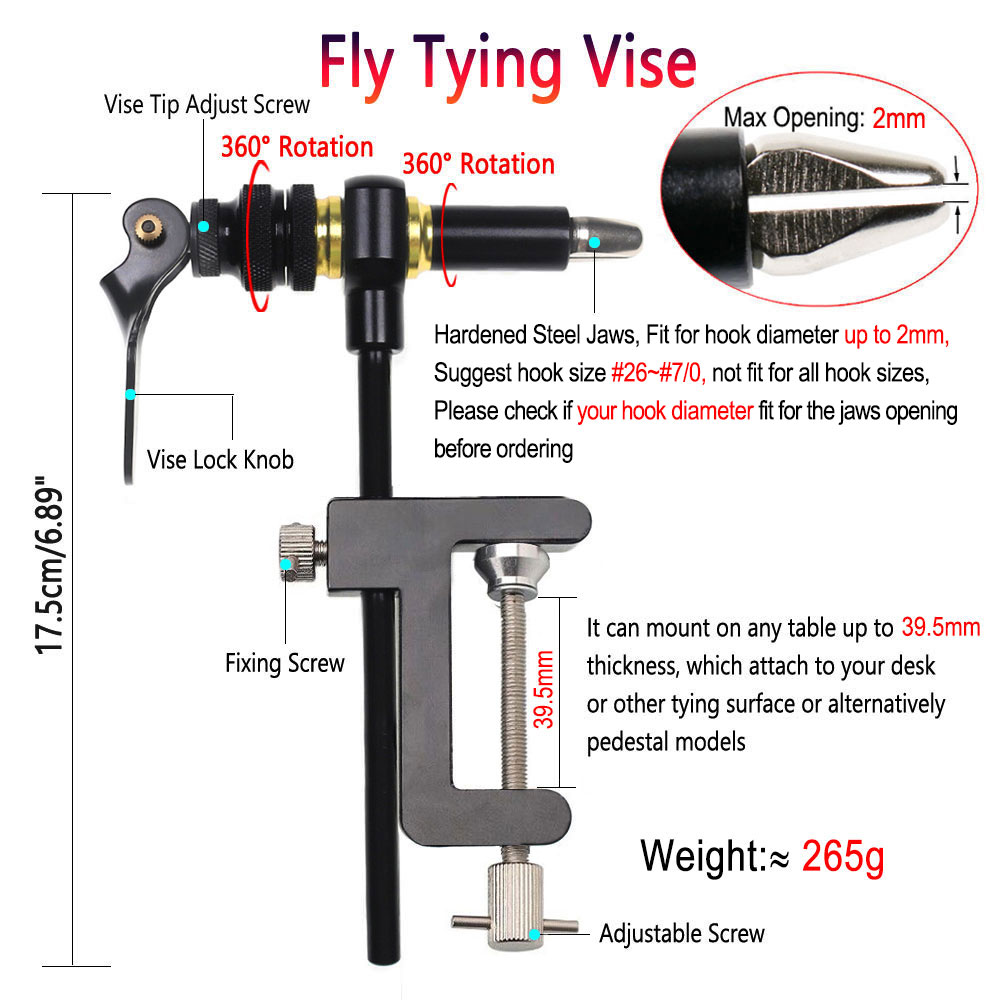 Bimoo 360 ° Quay C-Kẹp Đồ Bay  - đánh giá và giá Fishing Lure Making Kit