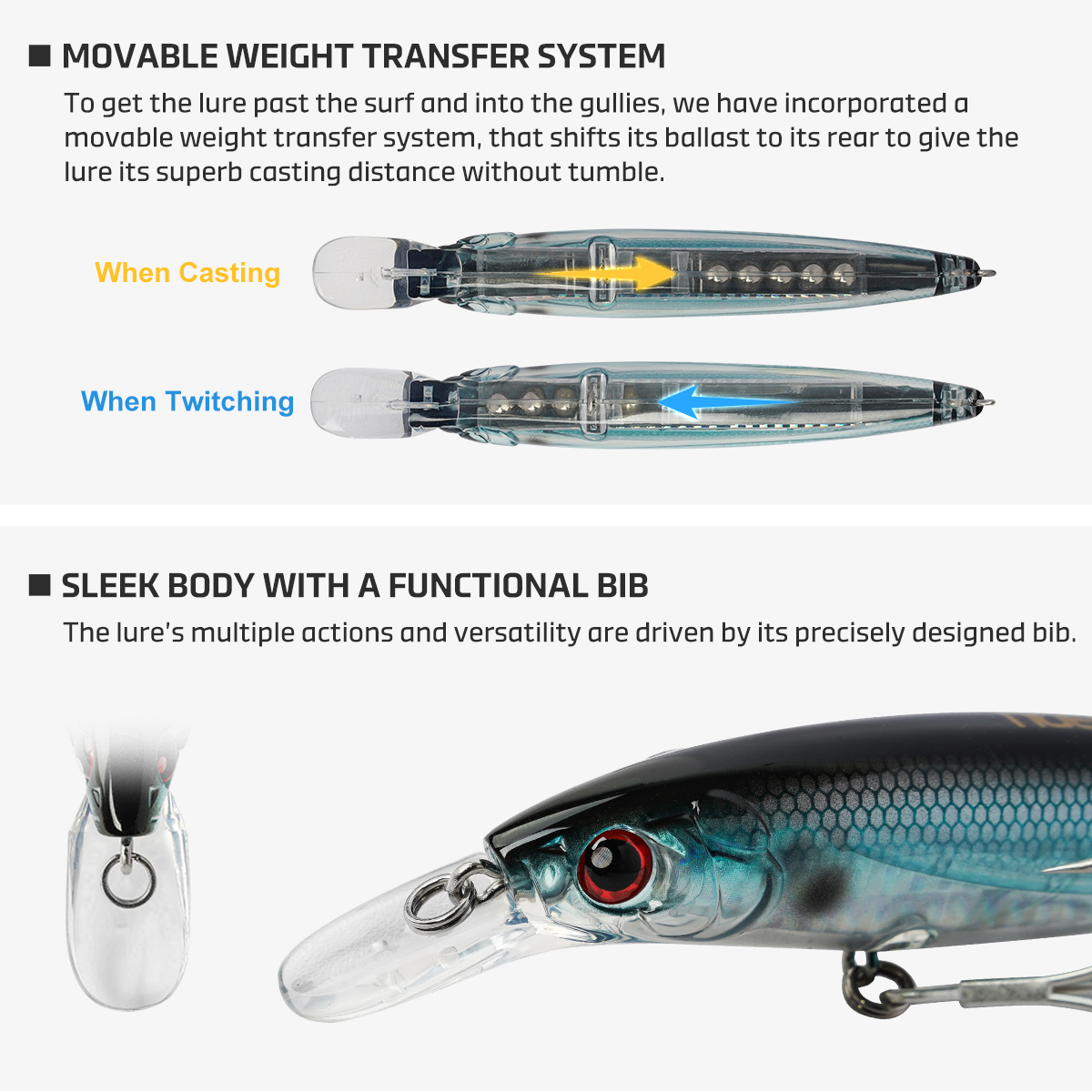 Noeby 100mmm 14g 120mm 22g Jer - đánh giá và giá Fishing Lure Jerkbait